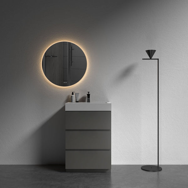 Alice Space Grey Free-standing Single Bathroom Vanity with Engineered Stone Vanity Top